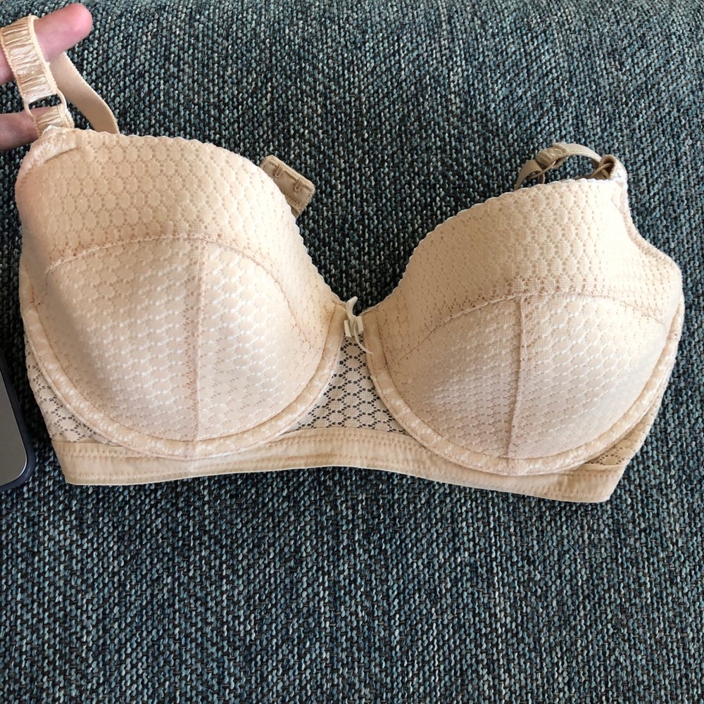 Tan and white bra- light padding